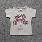 T-shirt bébé et enfant à manches courtes imprimé en coton