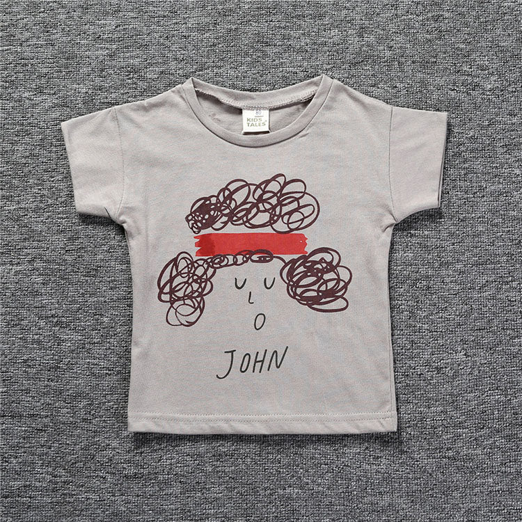 T-shirt bébé et enfant à manches courtes imprimé en coton