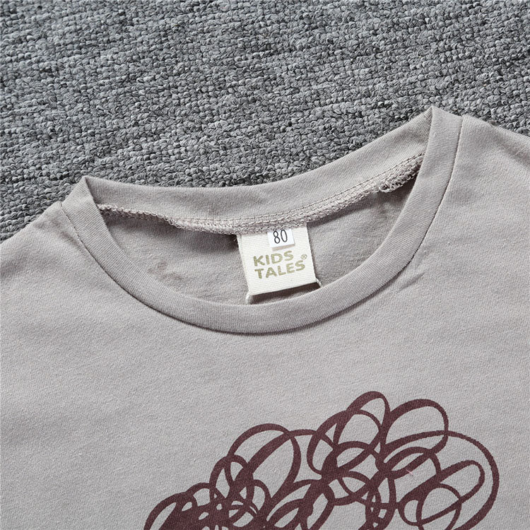 T-shirt bébé et enfant à manches courtes imprimé en coton