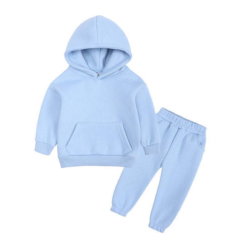 Ensemble bébé et enfant à capuche en coton