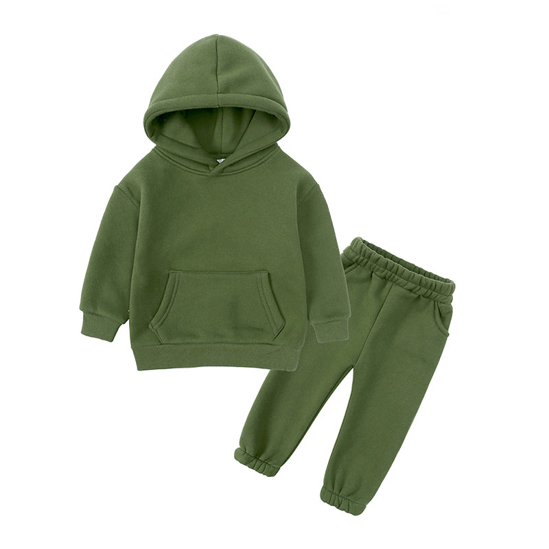 Ensemble bébé et enfant à capuche en coton