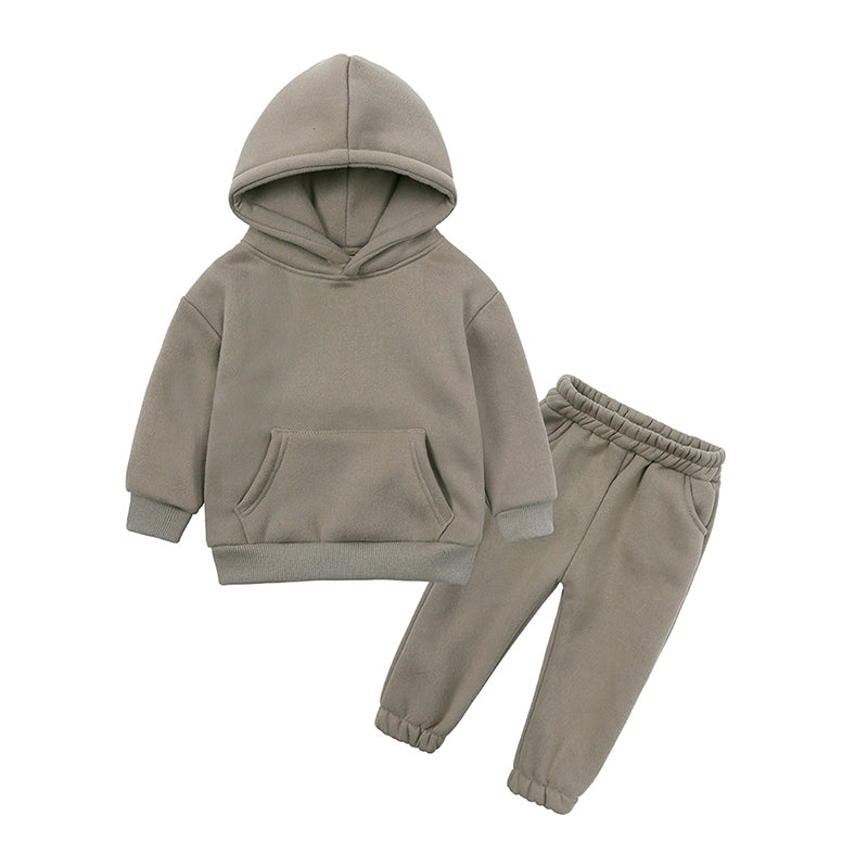 Ensemble bébé et enfant à capuche en coton