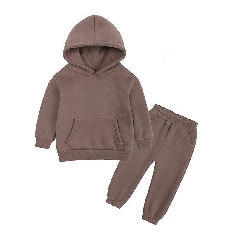 Ensemble bébé et enfant à capuche en coton