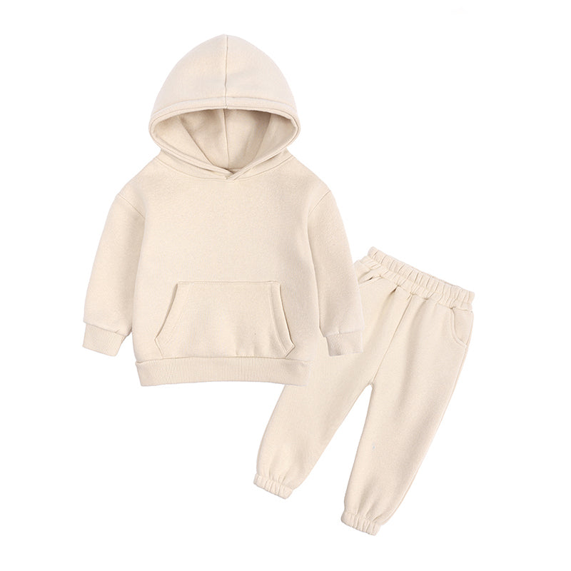 Ensemble bébé et enfant à capuche en coton