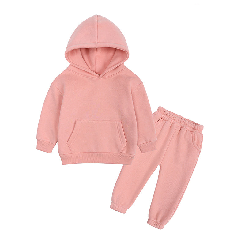 Ensemble bébé et enfant à capuche en coton