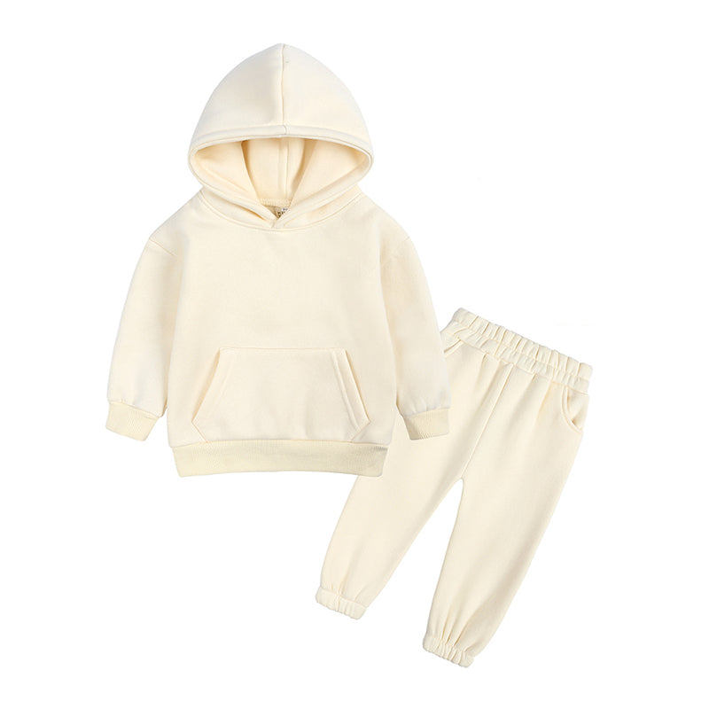 Ensemble bébé et enfant à capuche en coton