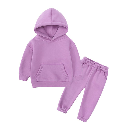 Ensemble bébé et enfant à capuche en coton