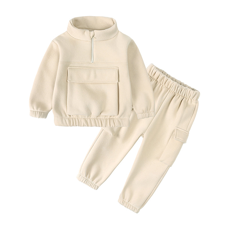Ensemble bébé et enfant en coton avec poches