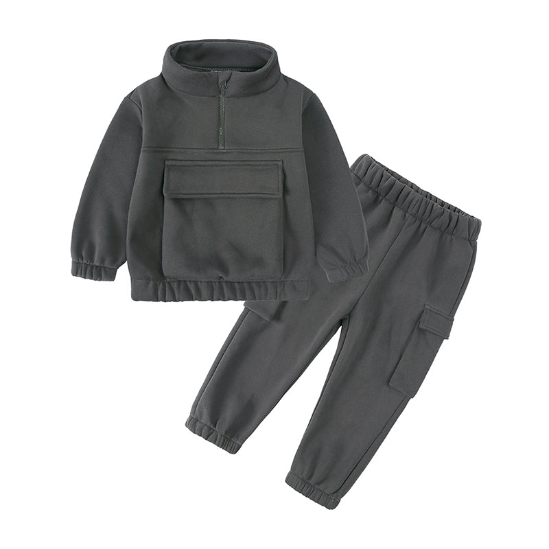 Ensemble bébé et enfant en coton avec poches