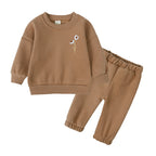 Ensemble enfant sweat fleuri et pantalon en coton