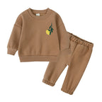 Ensemble enfant sweat fleuri et pantalon en coton