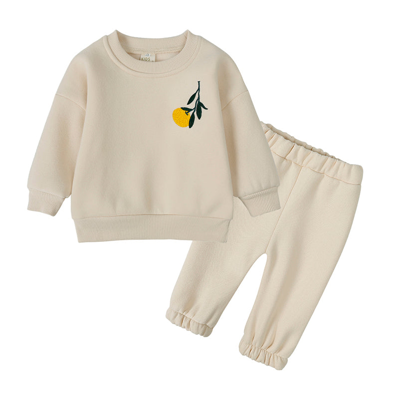 Ensemble enfant sweat fleuri et pantalon en coton