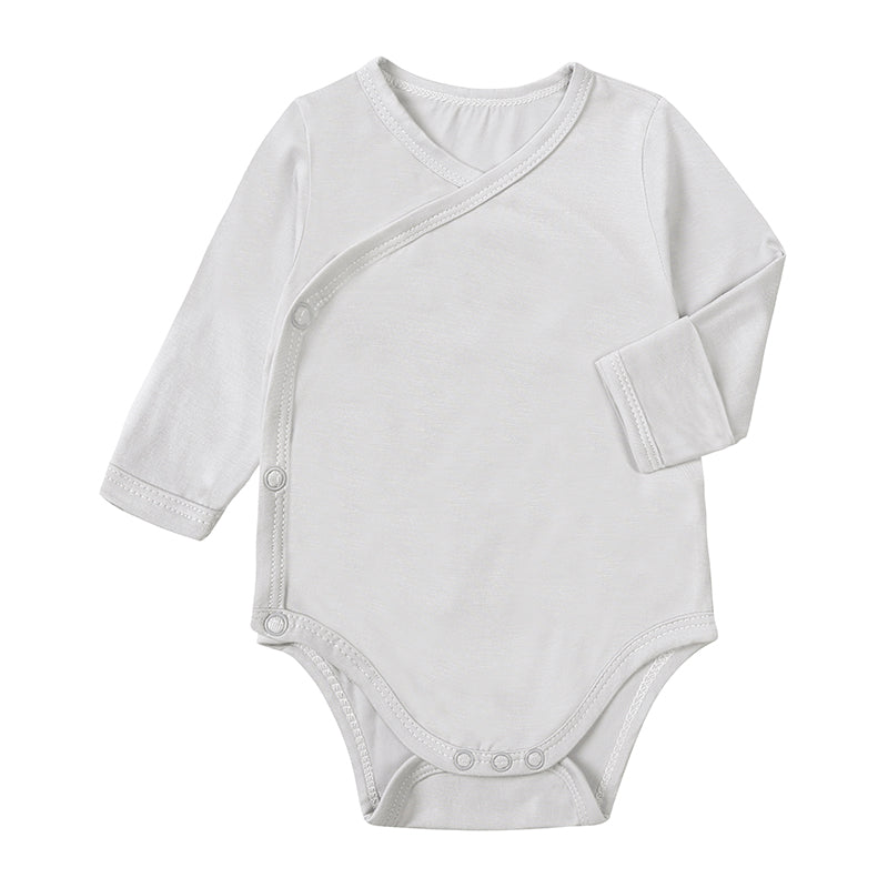 Body bébé croisé à manches longues en viscose de bambou