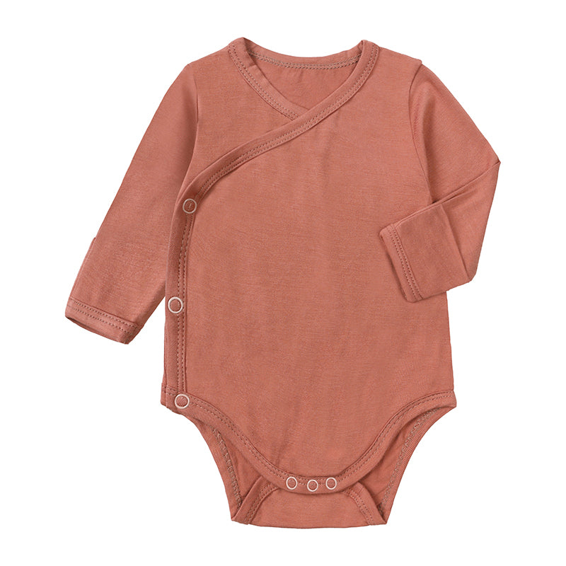 Body bébé croisé à manches longues en viscose de bambou