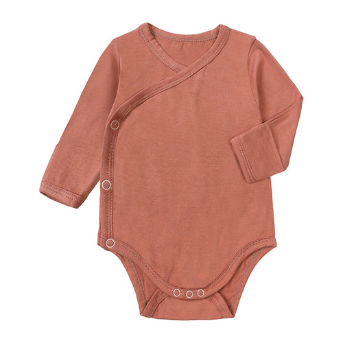 Body bébé croisé à manches longues en viscose de bambou