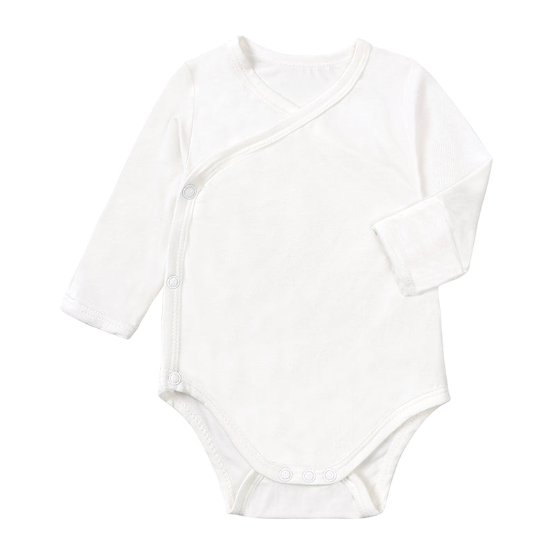 Body bébé croisé à manches longues en viscose de bambou