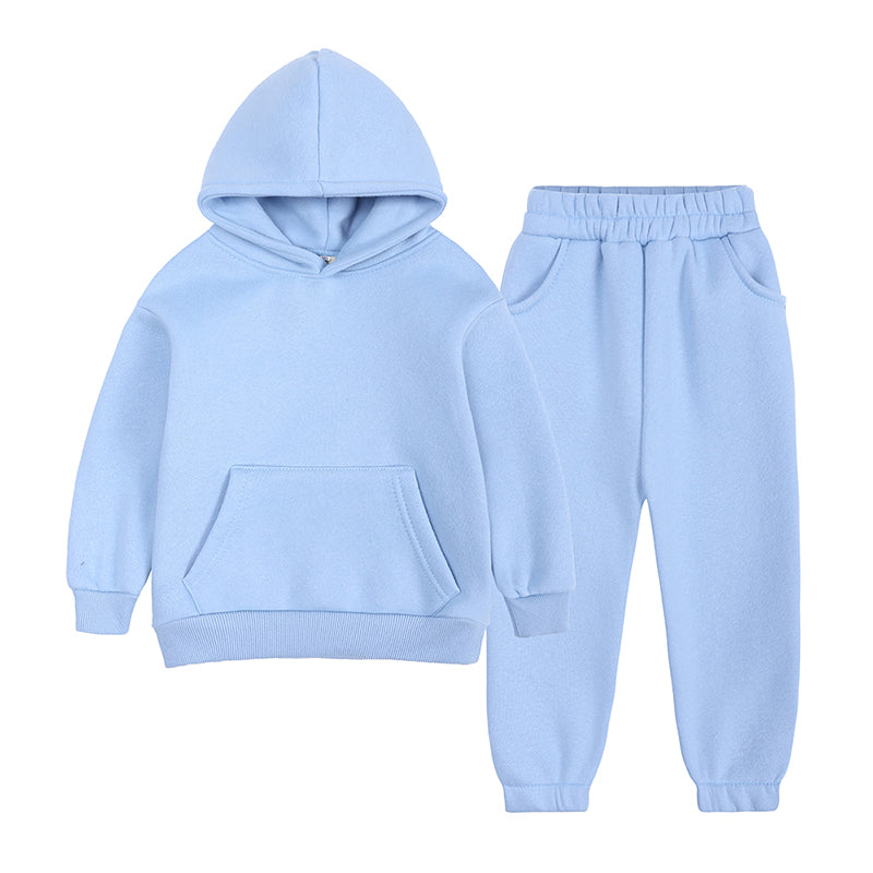 Ensemble bébé et enfant à capuche en coton