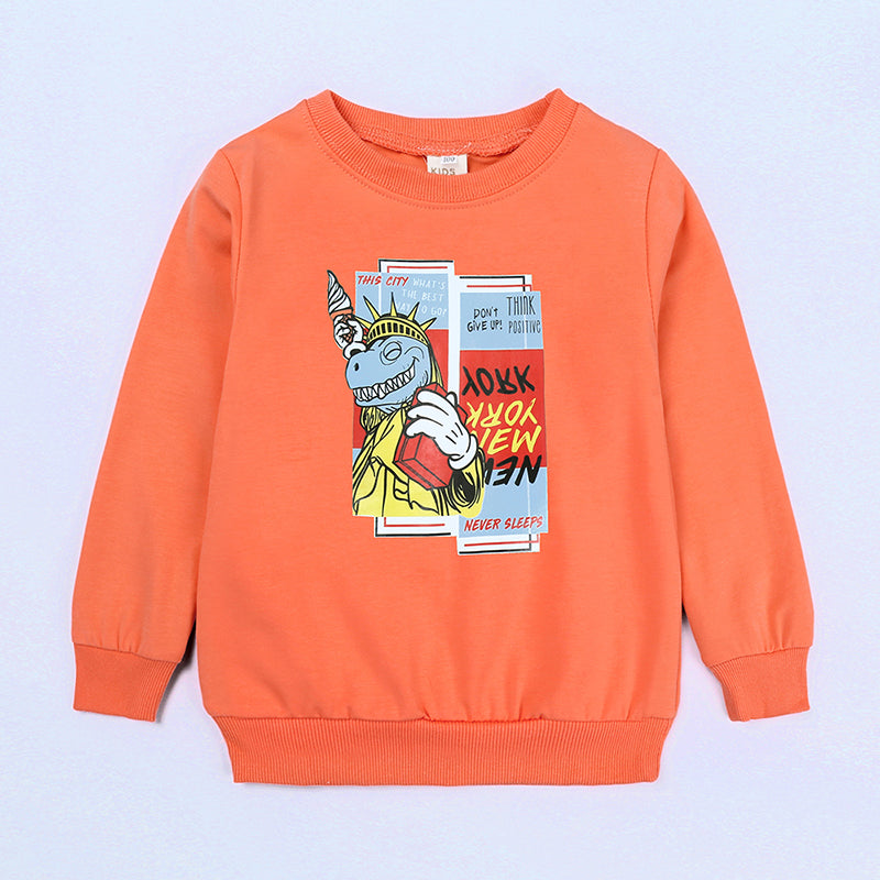 Sweat-shirt enfant en coton  Dinosaure Statue de la Libert