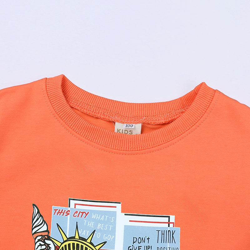 Sweat-shirt enfant en coton  Dinosaure Statue de la Libert