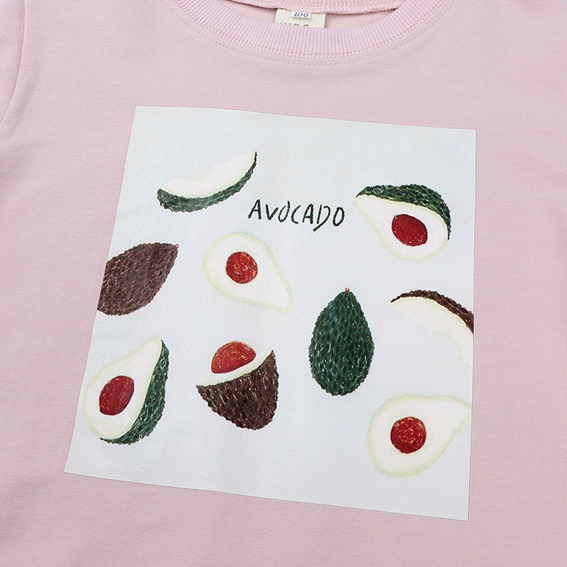 Kids' cotton sweatshirt with avocado print