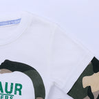 Cotton long-sleeved dinosaur print baby and kids T-shirt