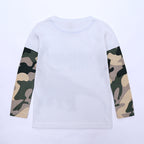 Cotton long-sleeved dinosaur print baby and kids T-shirt