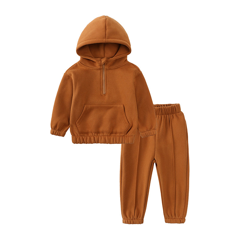 Ensemble bébé et enfant à capuche en coton