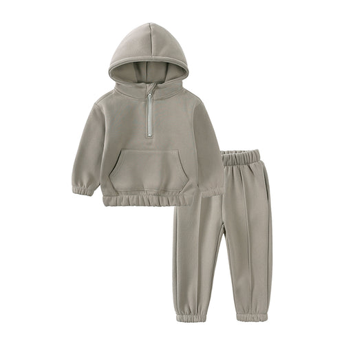 Ensemble bébé et enfant à capuche en coton