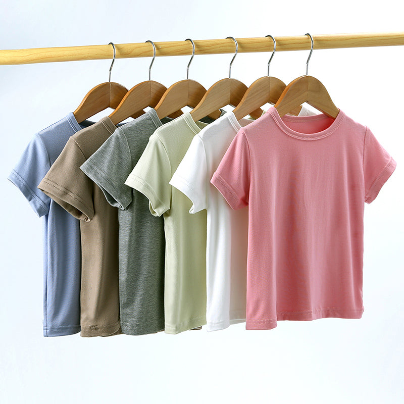 T-shirt bébé et enfant à manches courtes en coton