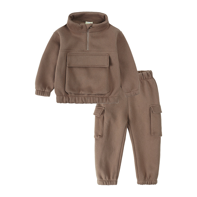 Ensemble bébé et enfant en coton avec poches