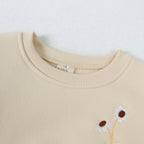 Ensemble enfant sweat fleuri et pantalon en coton