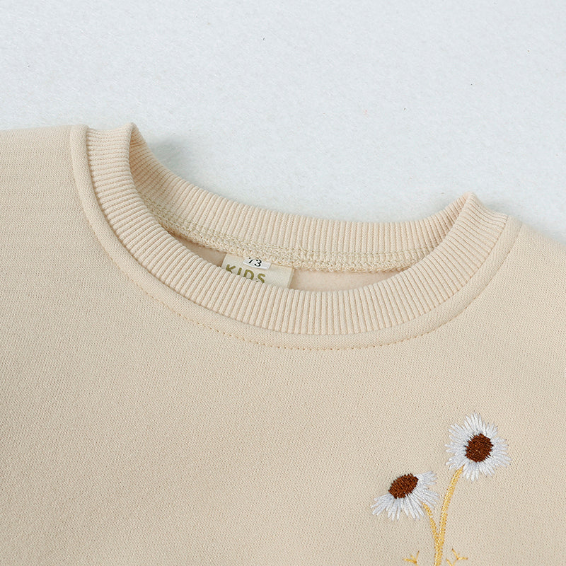 Ensemble enfant sweat fleuri et pantalon en coton