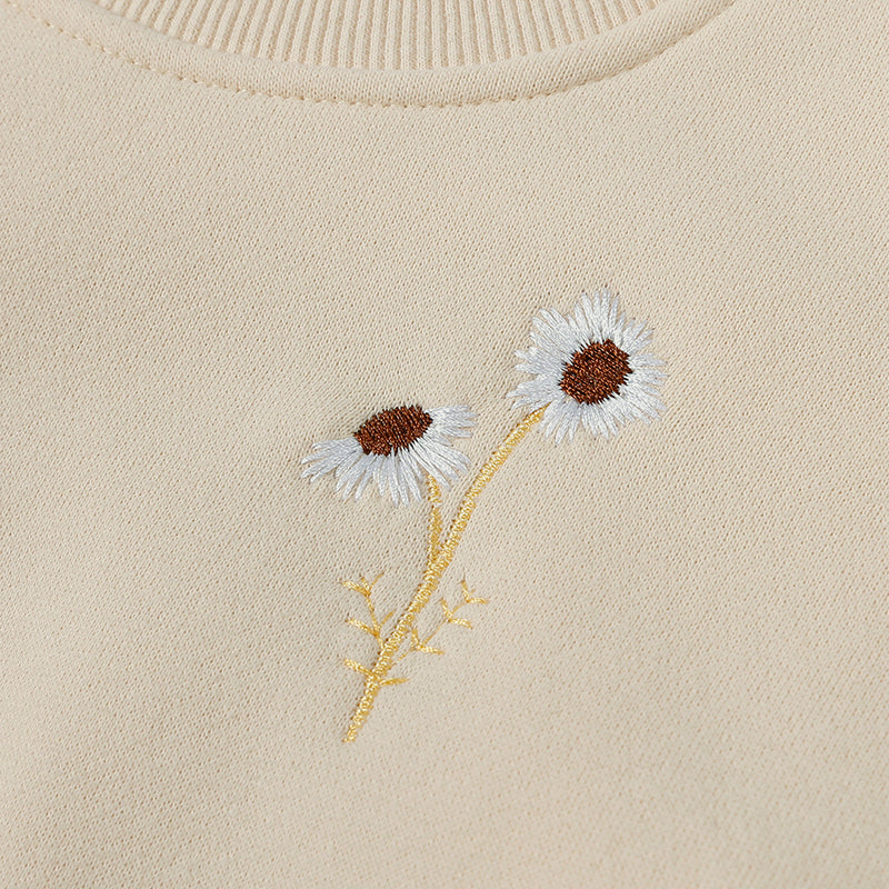 Ensemble enfant sweat fleuri et pantalon en coton