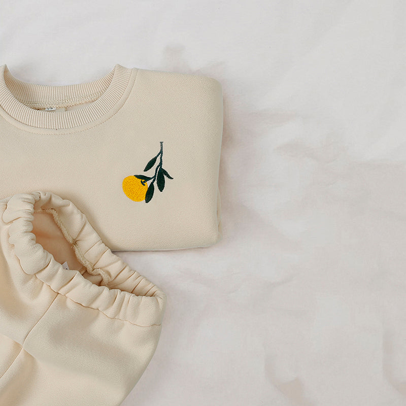 Ensemble enfant sweat fleuri et pantalon en coton
