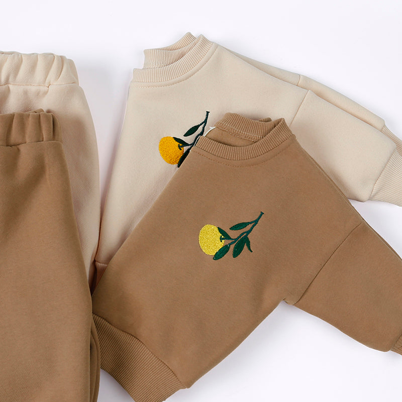 Ensemble enfant sweat fleuri et pantalon en coton