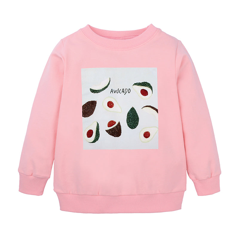Kids' cotton sweatshirt with avocado print