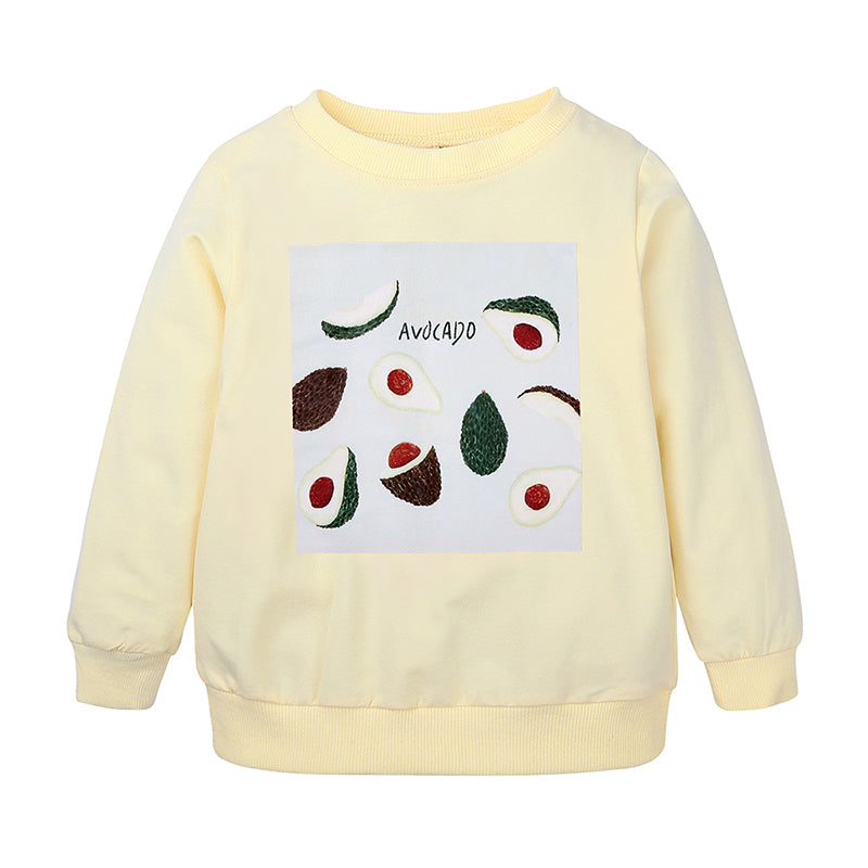 Kids' cotton sweatshirt with avocado print