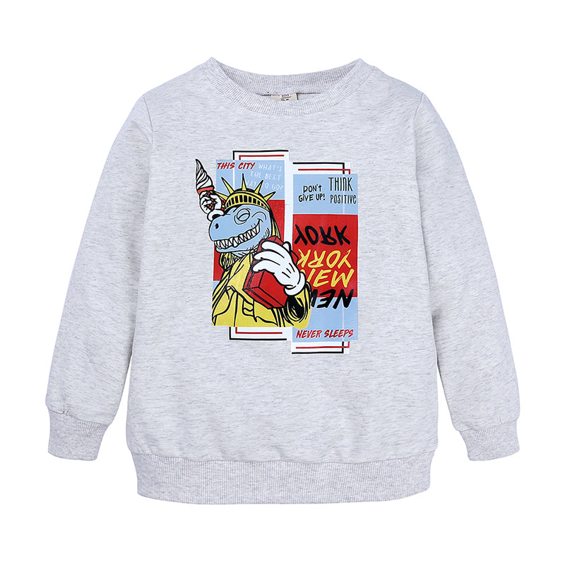 Sweat-shirt enfant en coton  Dinosaure Statue de la Libert