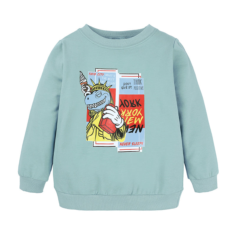 Sweat-shirt enfant en coton  Dinosaure Statue de la Libert