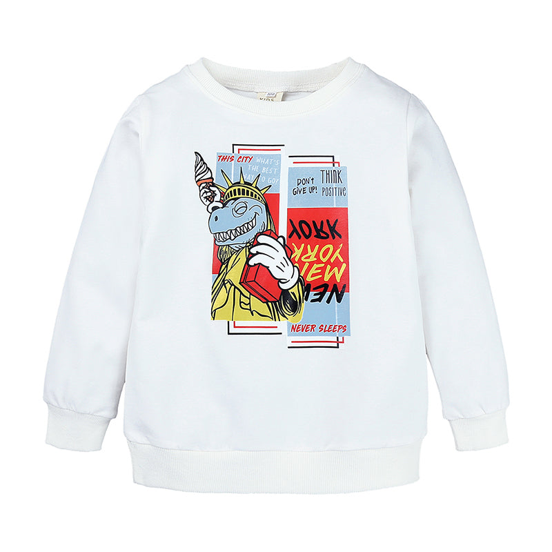 Sweat-shirt enfant en coton  Dinosaure Statue de la Libert