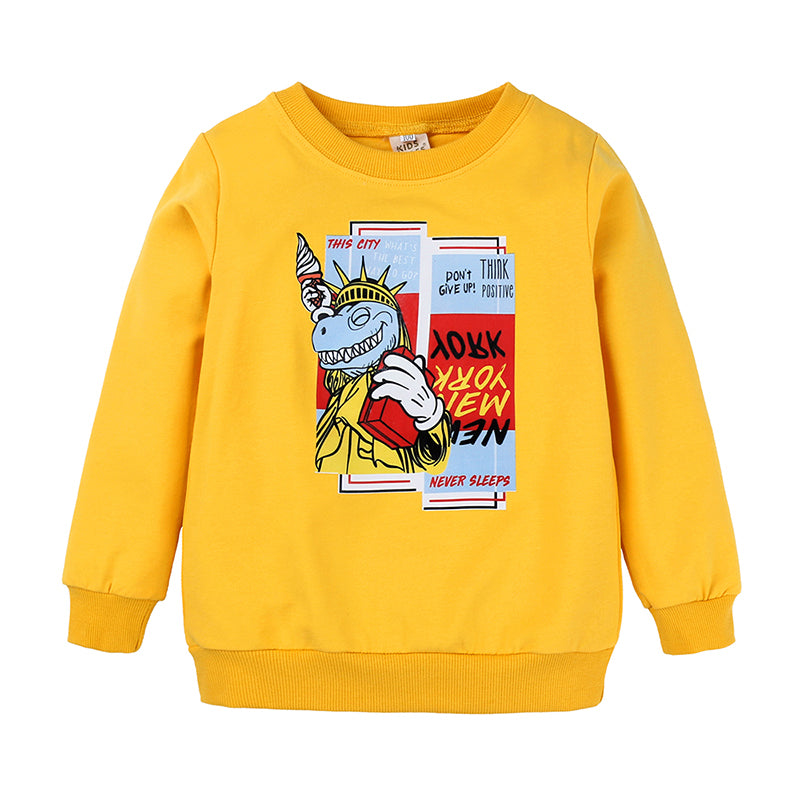 Sweat-shirt enfant en coton  Dinosaure Statue de la Libert