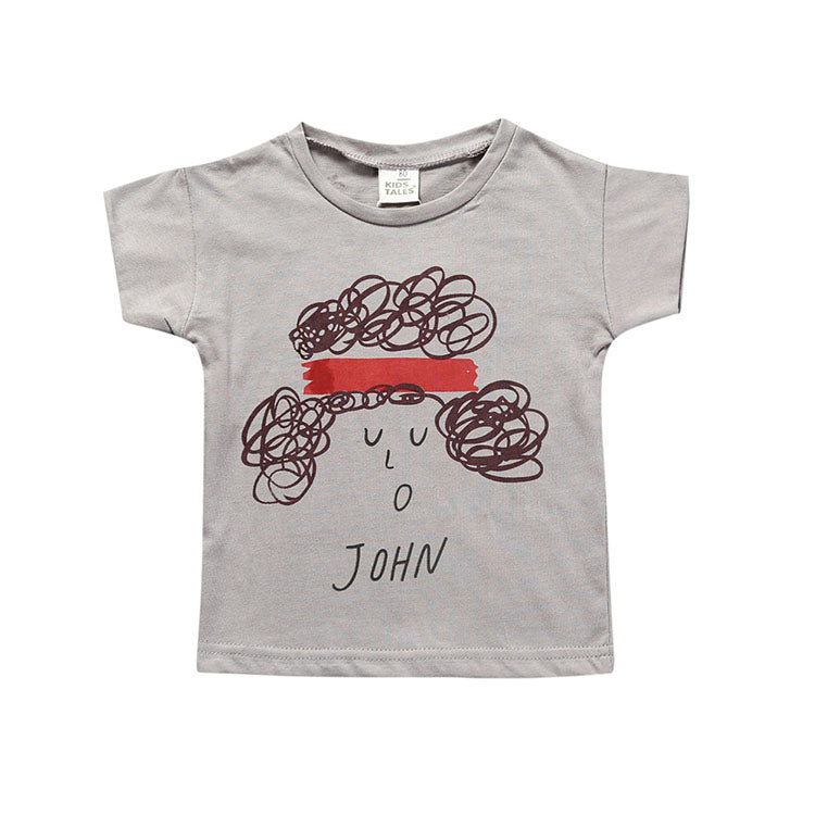 T-shirt bébé et enfant à manches courtes imprimé en coton