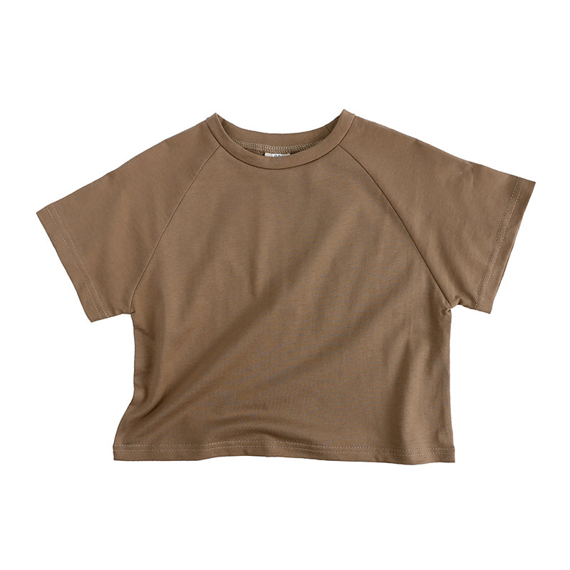 T-shirt bébé et enfant à manches courtes raglan en coton