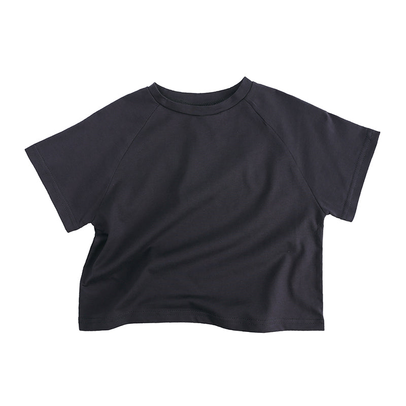 T-shirt bébé et enfant à manches courtes raglan en coton