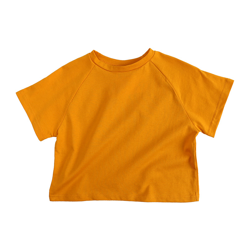 T-shirt bébé et enfant à manches courtes raglan en coton